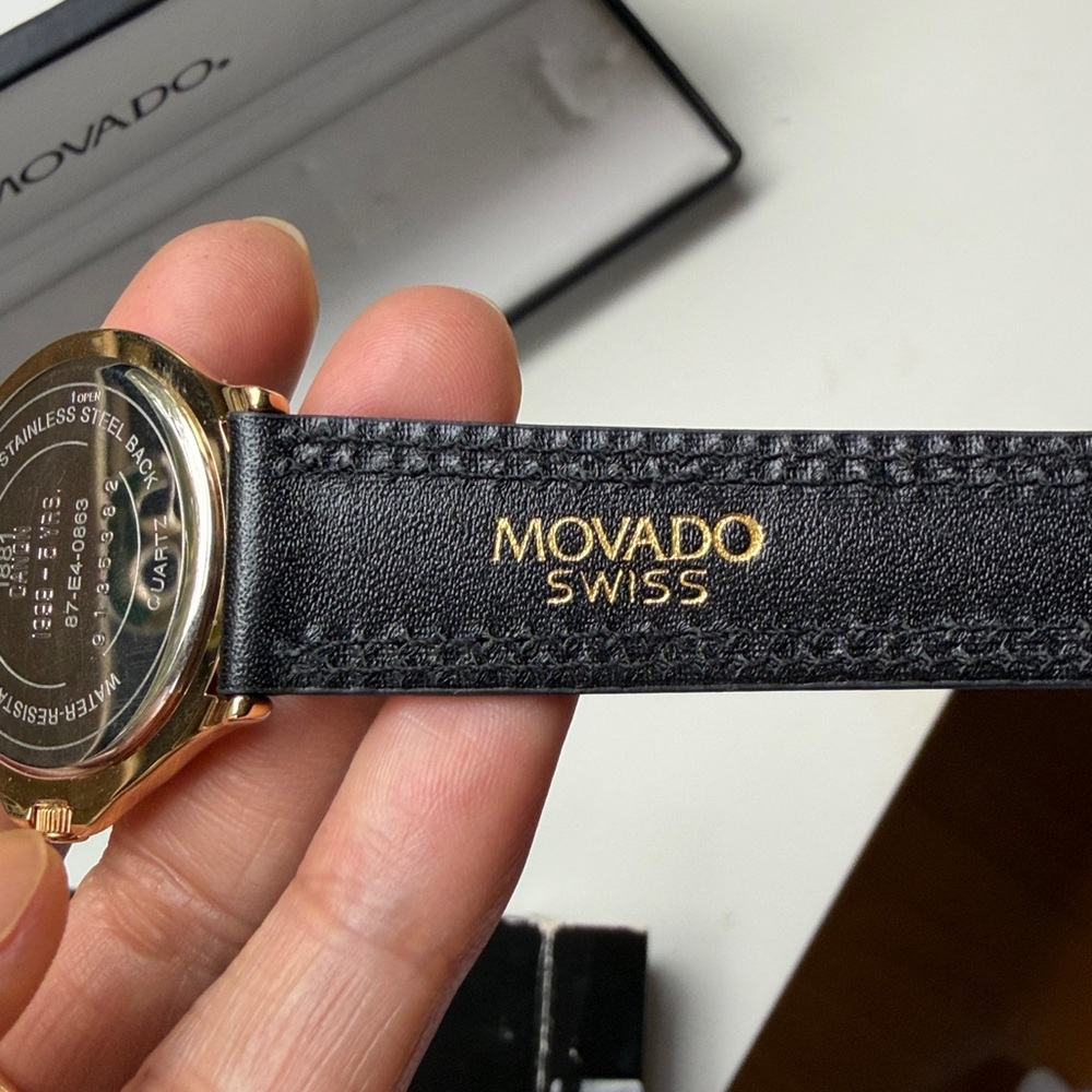 Movado Black and Gold Men's Watch - Picture 7 of 8